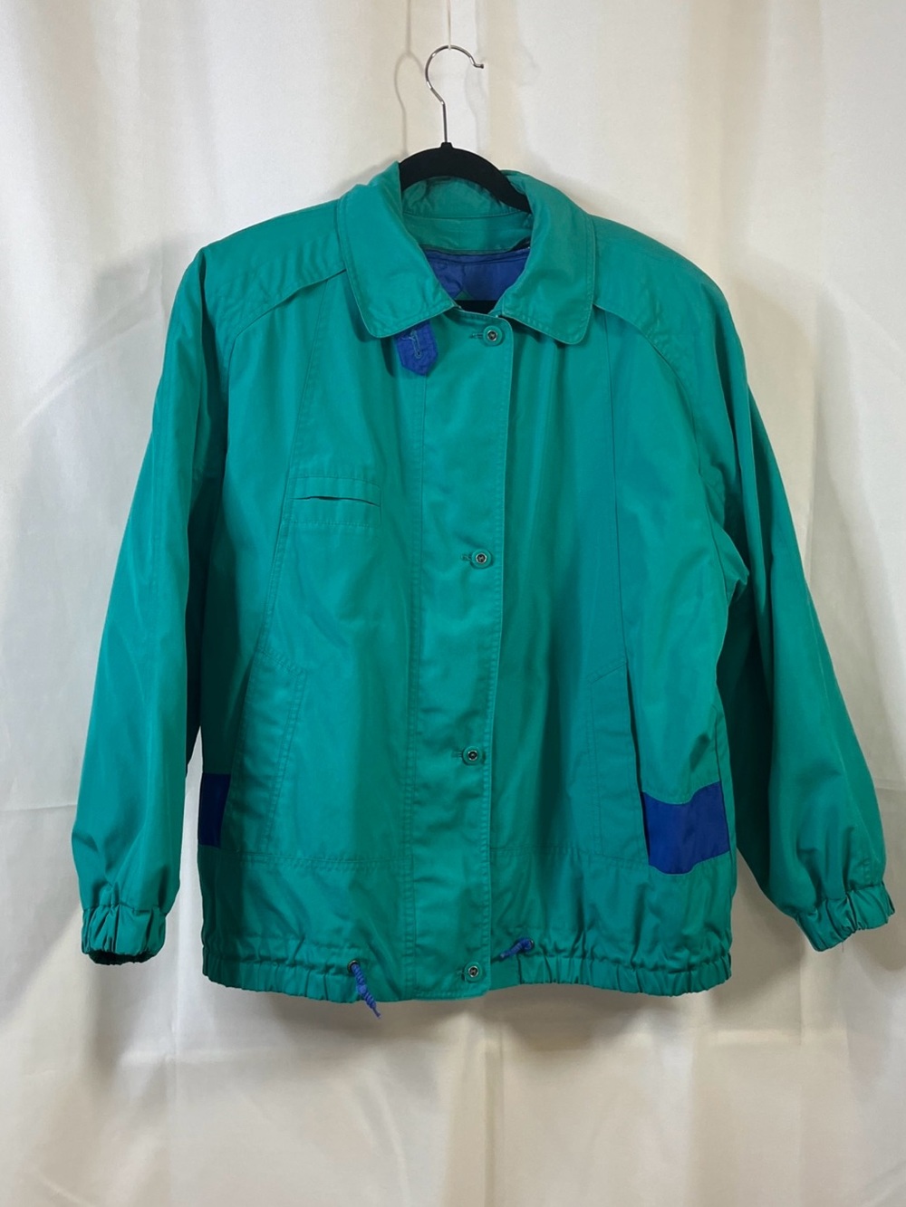 Vintage 80's London Fog Womens Windbreaker thermal removable Jacket Green XL